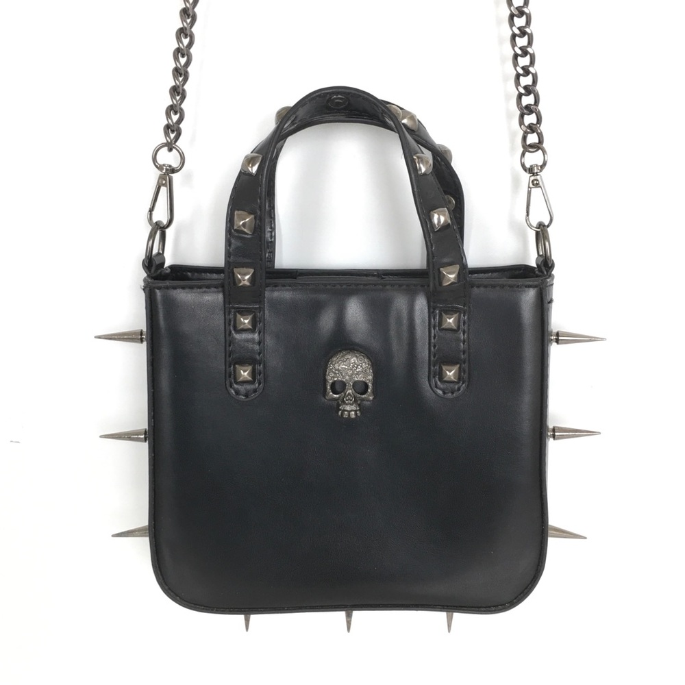 Black Studded Skull Crossbody Bag